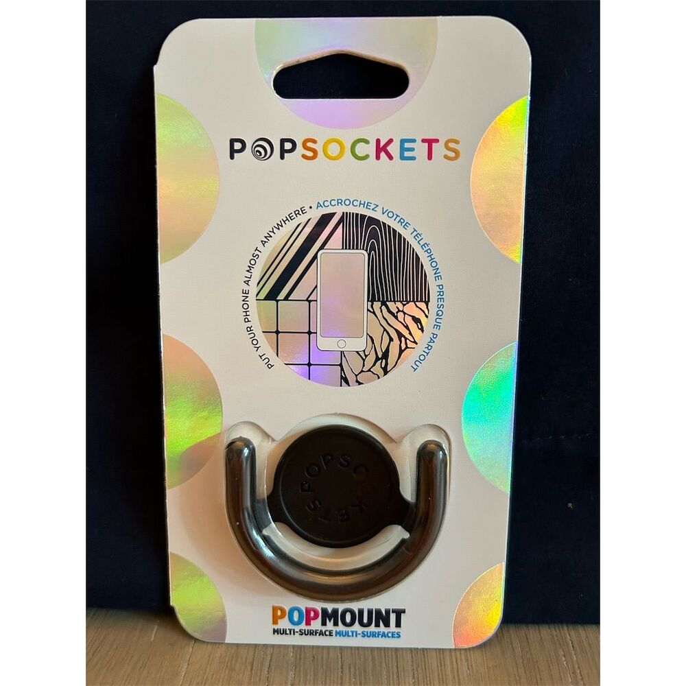 Popsocket Multi-Surface Mount Black Universal Fit Easy Install